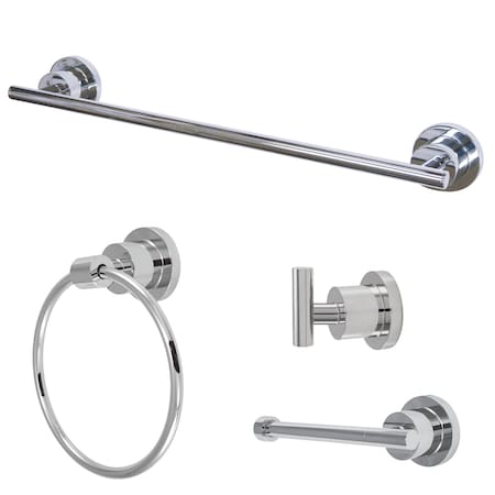 Kingston Brass 4-Piece Bathroom Accessories Set, Chrome BAK8212478C